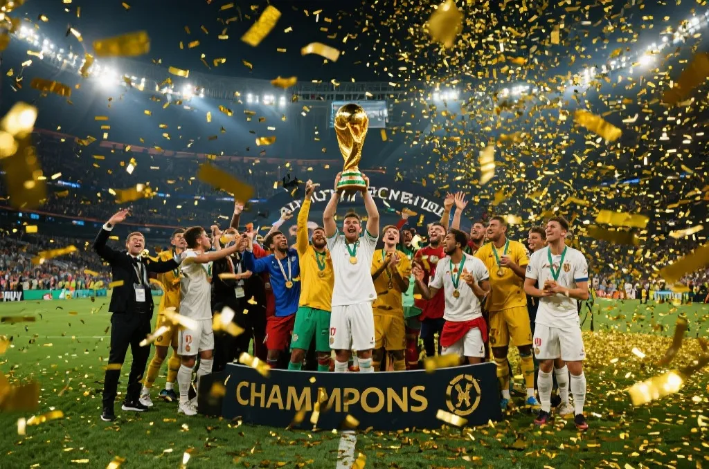 冠军球队高举大力神杯